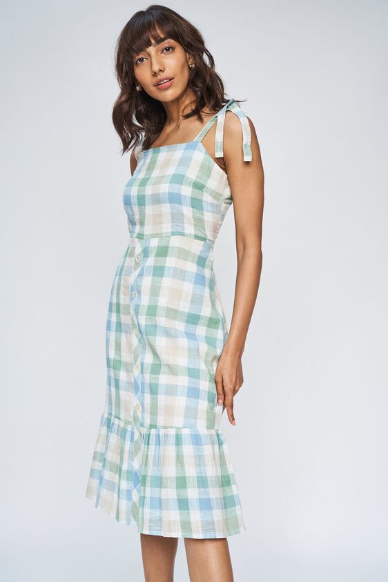 4 - Multi Color Self Design Fit And Flare Dress, image 4