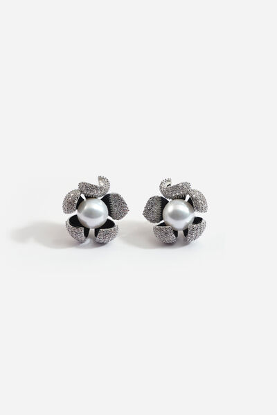 Encrusted Flower Earring
