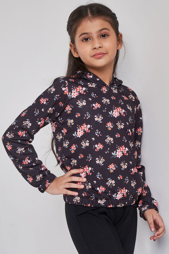 Black Floral Straight Jacket, Black, image 3