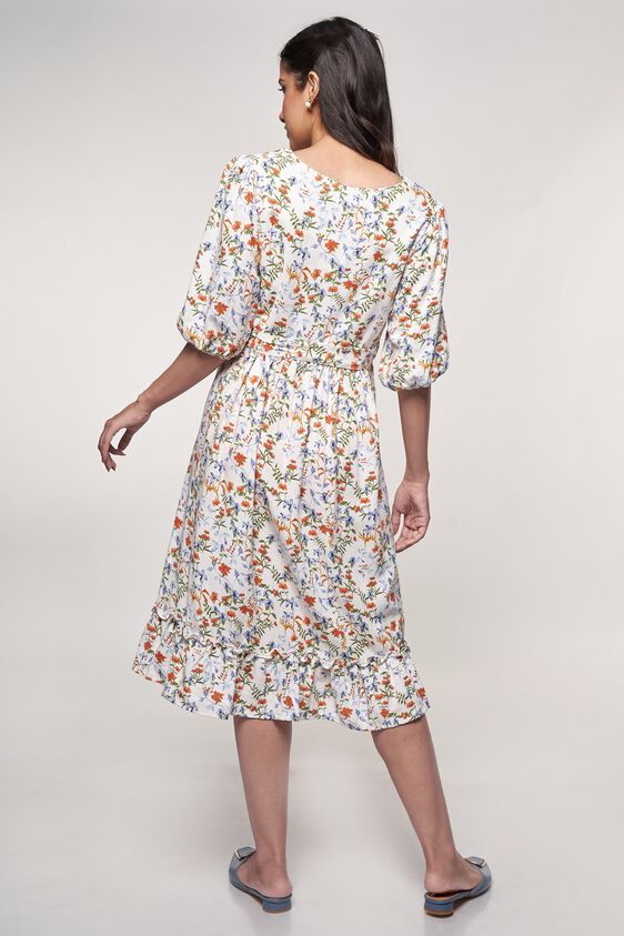 3 - White Floral Printed Dress, image 3