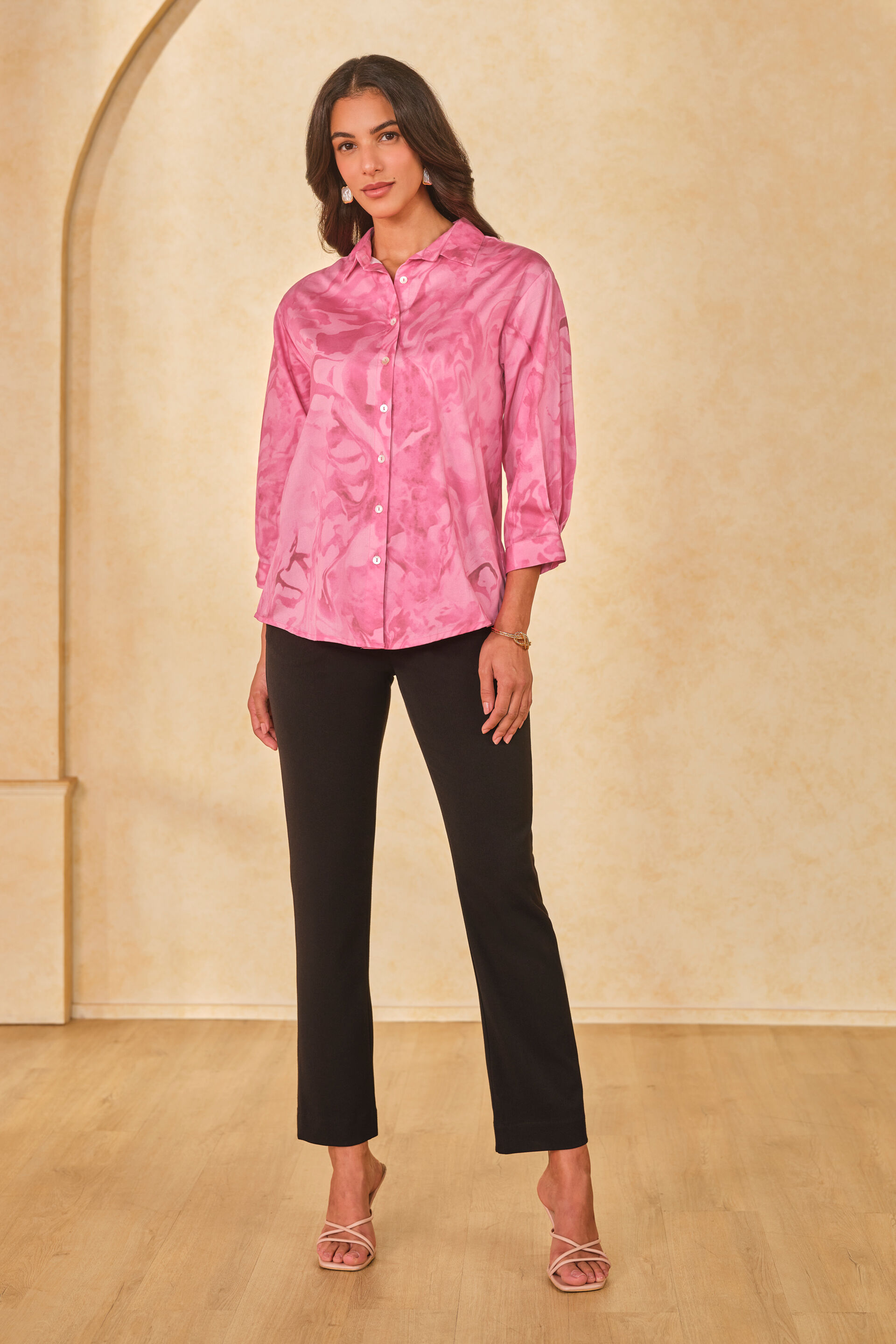 Orchid Blush Cotton Shirt, Pink, image 3