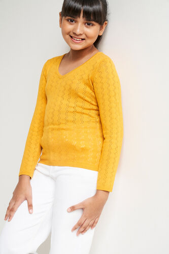Yellow Solid Straight Top, Yellow, image 3