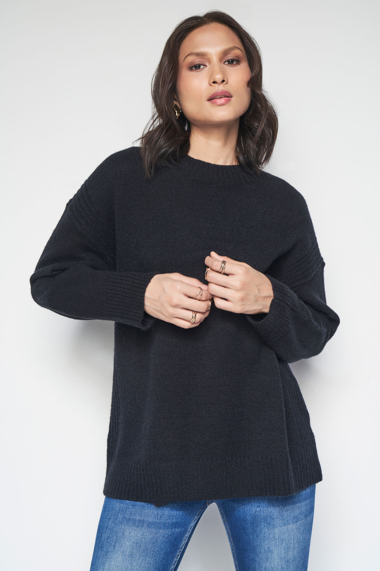 Aspen Over-Sized Sweater, Black, image 2