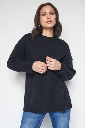 Aspen Over-Sized Sweater, Black, image 2