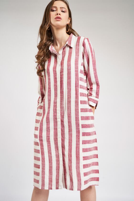 4 - Red - White Keyhole Neck Sheath Tunic, image 4