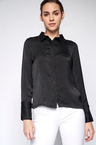 2 - Black Solid Straight Top, image 2