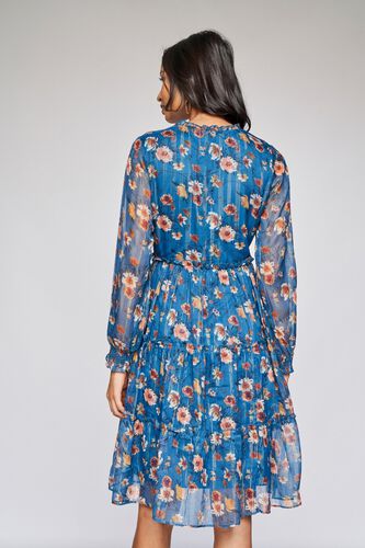 4 - Teal Floral Fit and Flare Dress, image 4