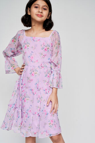 Purple Floral Love Dress, Purple, image 1