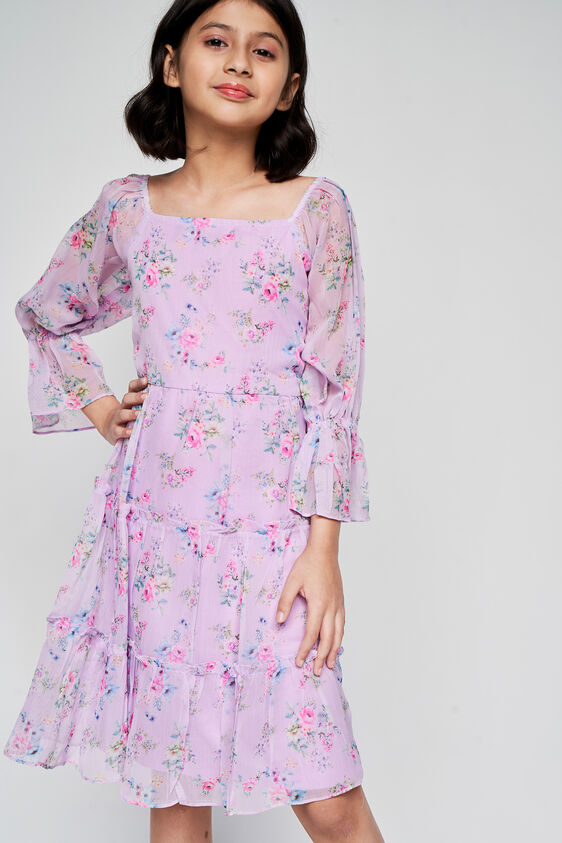 Purple Floral Love Dress, Purple, image 1