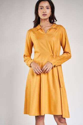 3 - Yellow Solid Shift Dress, image 3