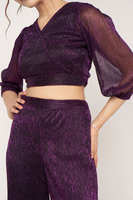 Purple Solid Flared Set, Purple, image 6