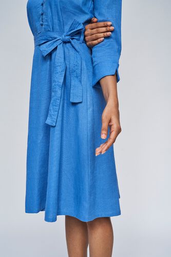 6 - Blue Floral Fit and Flare Dress, image 6