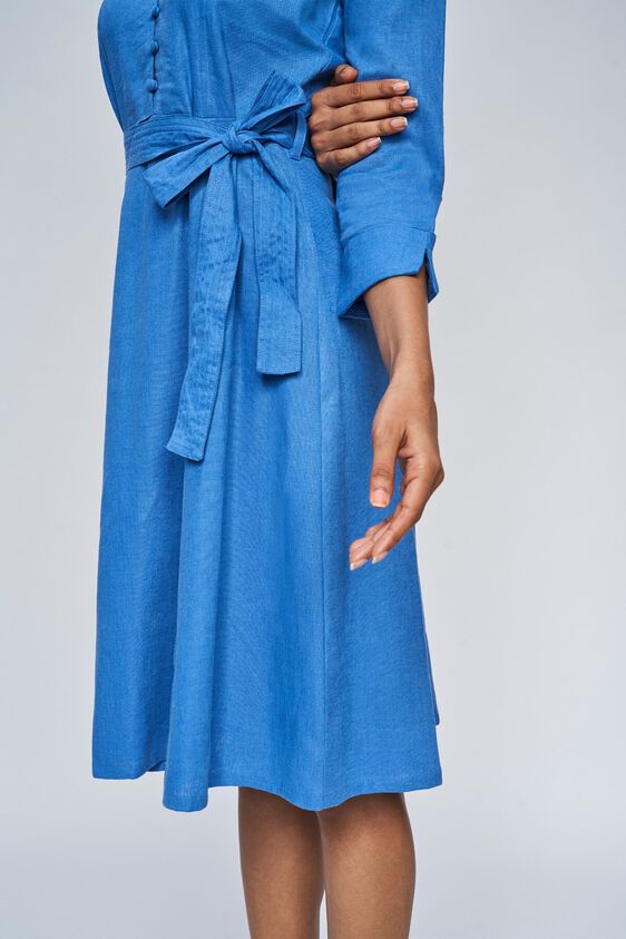 6 - Blue Floral Fit and Flare Dress, image 6