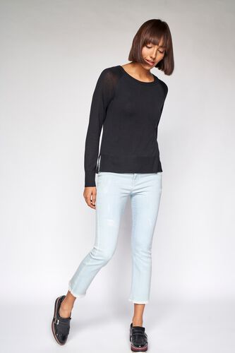 4 - Black Self Design A-Line Top, image 4