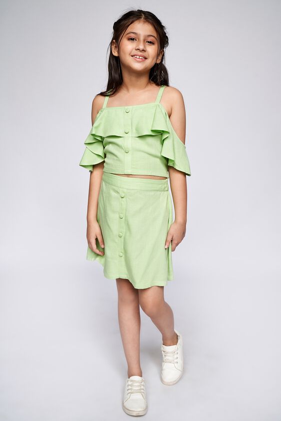 3 - Lime Green Self Design Straight Set, image 3