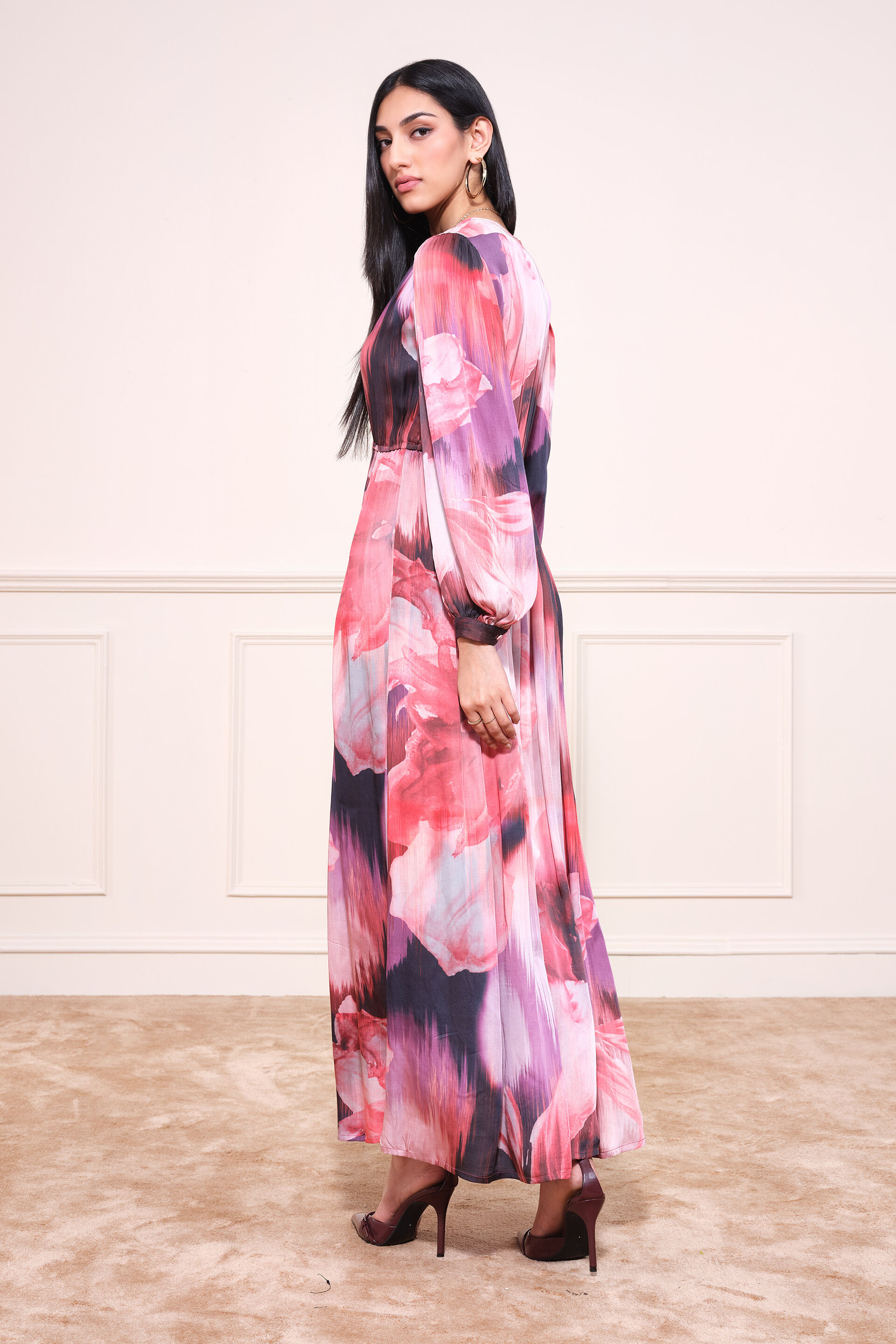 Bloom Bounce Maxi Dress, Wine, image 5