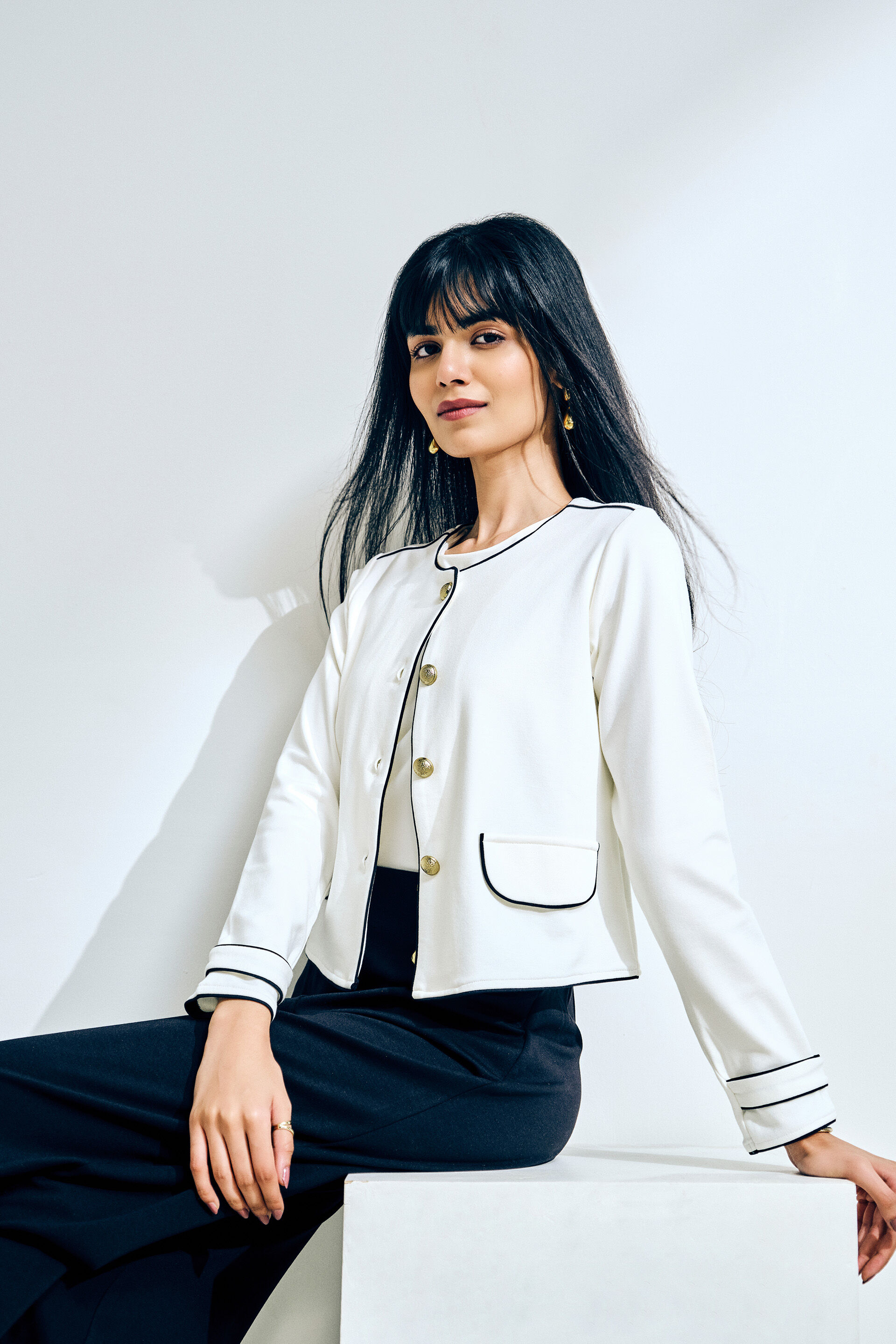 Clean Cut Jacket, White, image 1