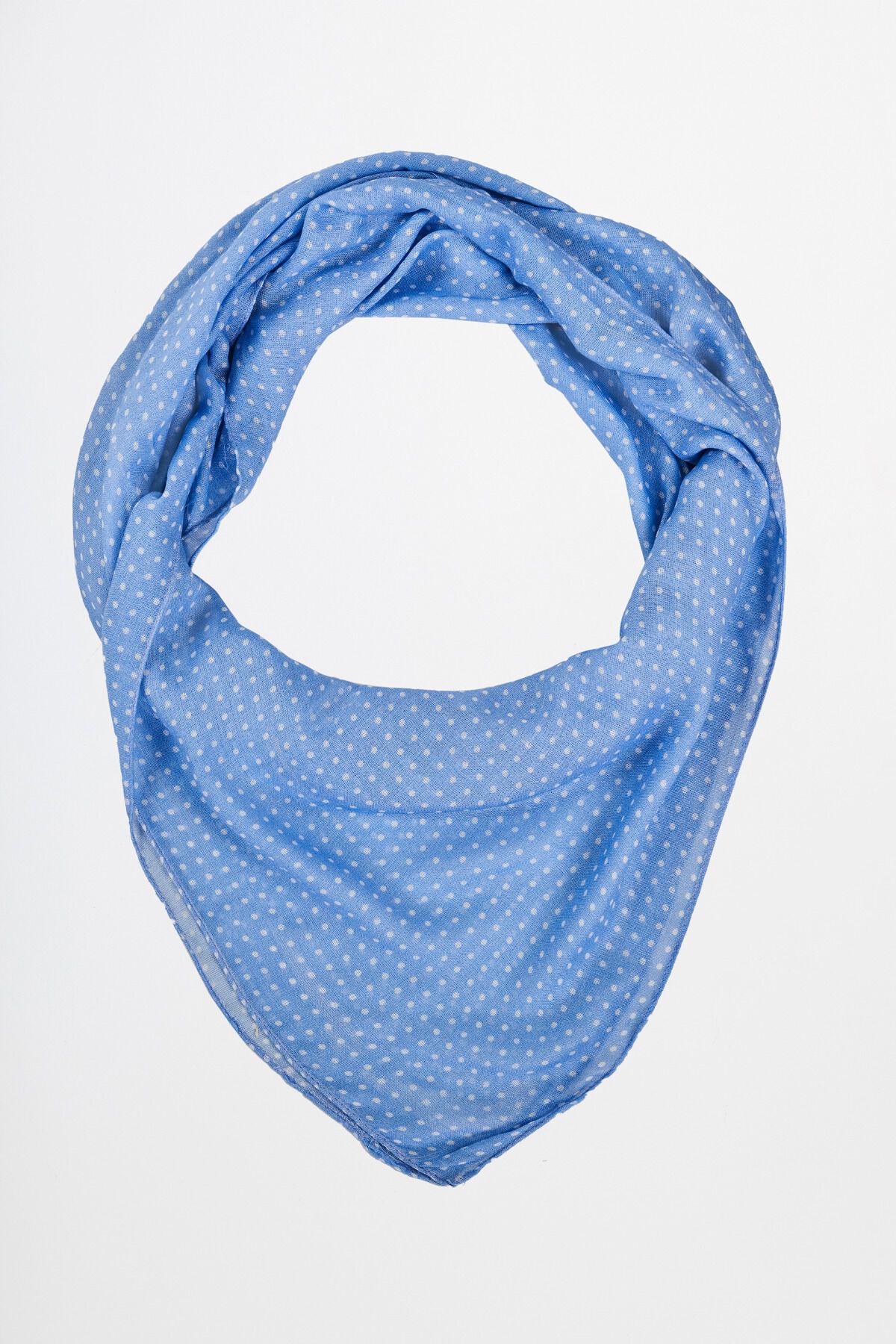 Blue Screen Print Viscose Casual Scarf, , image 1
