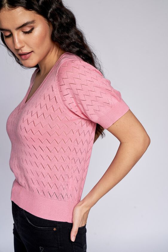 1 - Pink Solid Straight Top, image 1