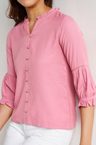 Pink Solid Straight Top, Pink, image 5