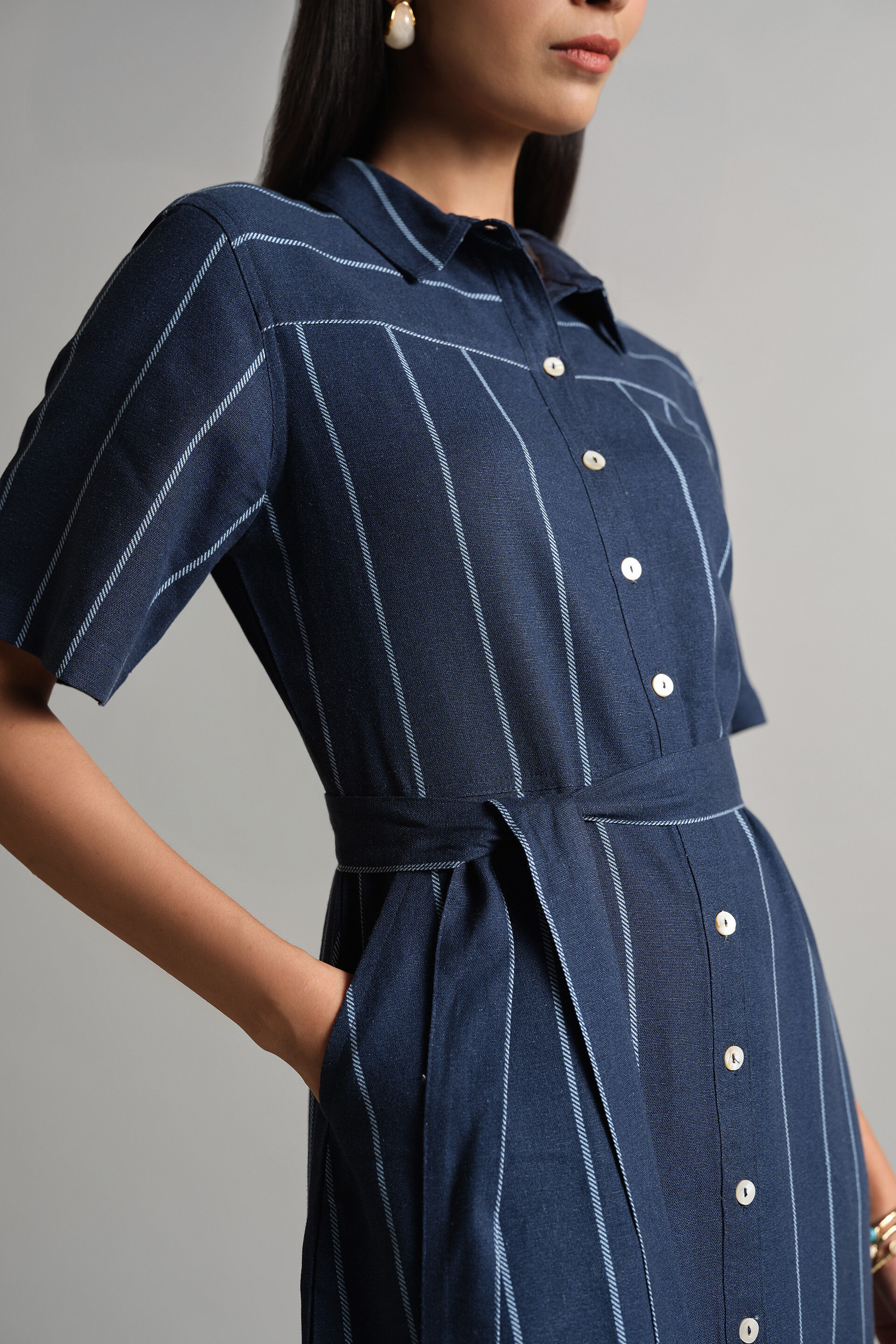 The Classic Striped Dress, Blue, image 6
