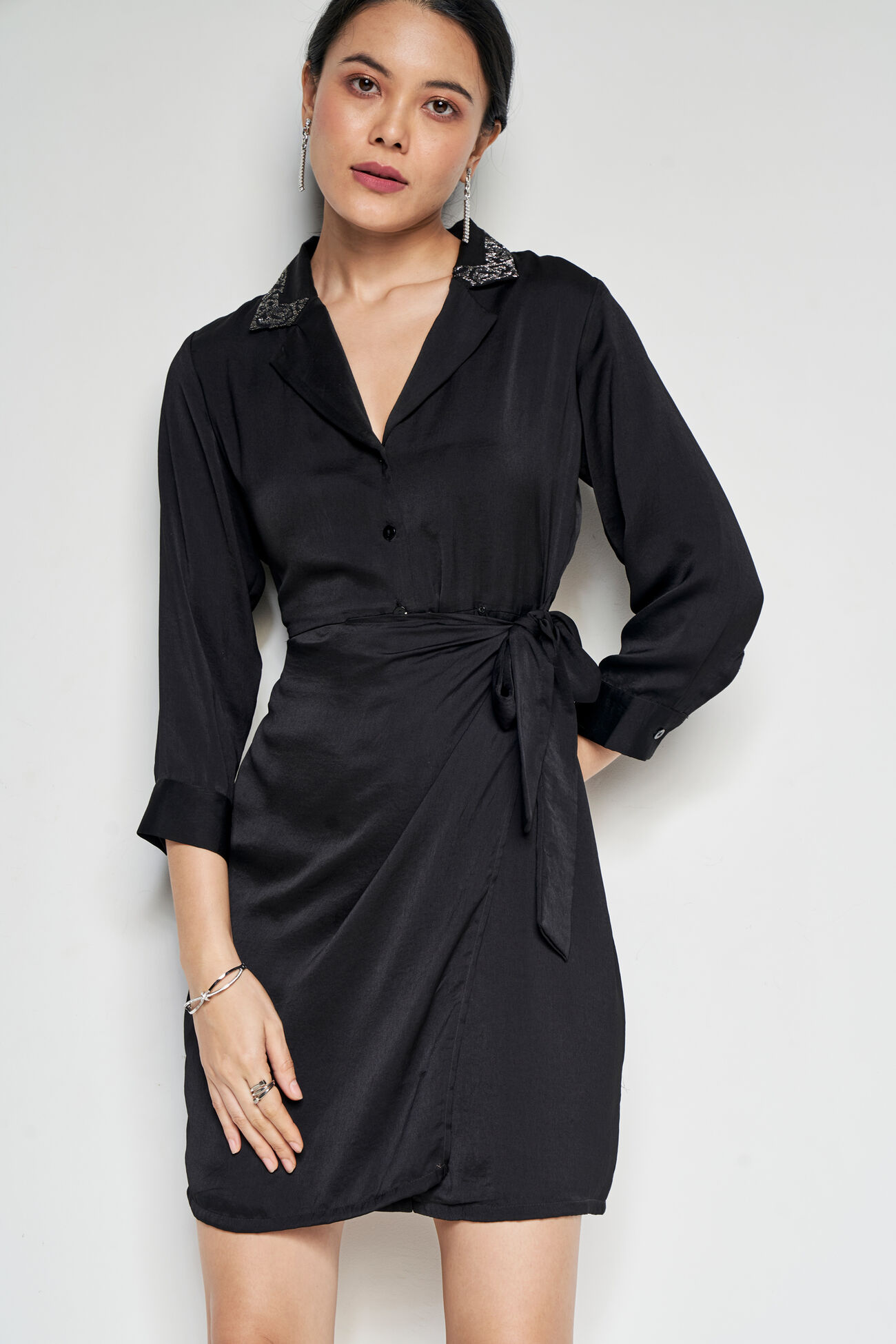 Star-Studded Dress, Black, image 1
