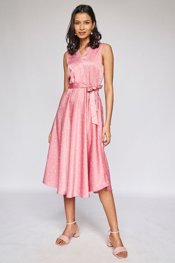 2 - Blush Polka Dots Fit and Flare Dress, image 2