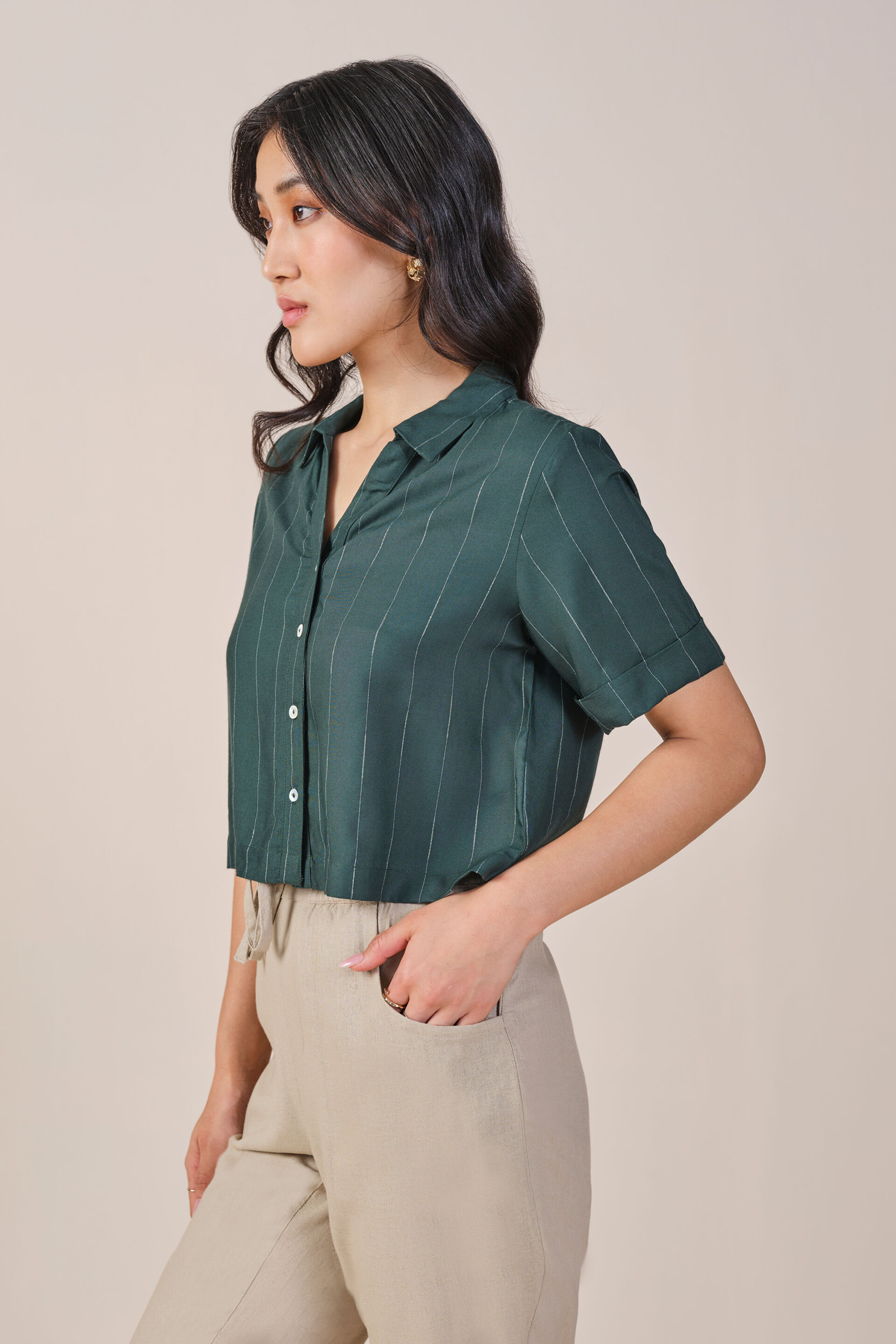 Lagoon Rayon Shirt, Green, image 4