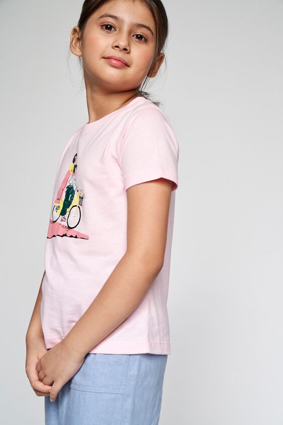 5 - Pink Graphic Embellished Straight Top, image 5