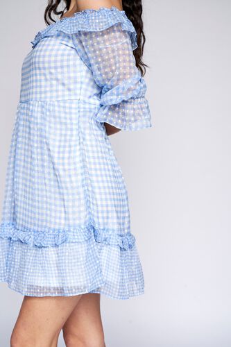 6 - Blue Checks Fit & Flare Dress, image 6