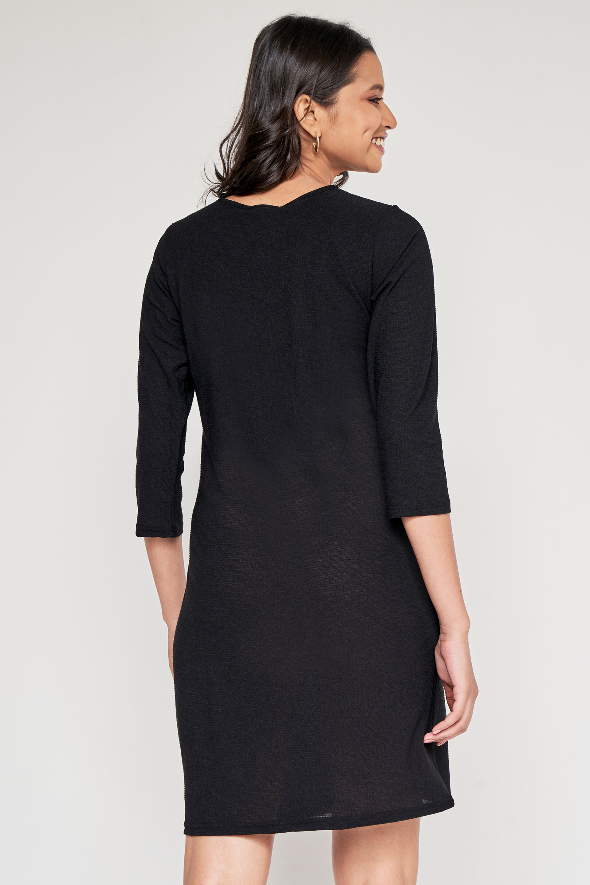 Black Straight  Dress, Black, image 3