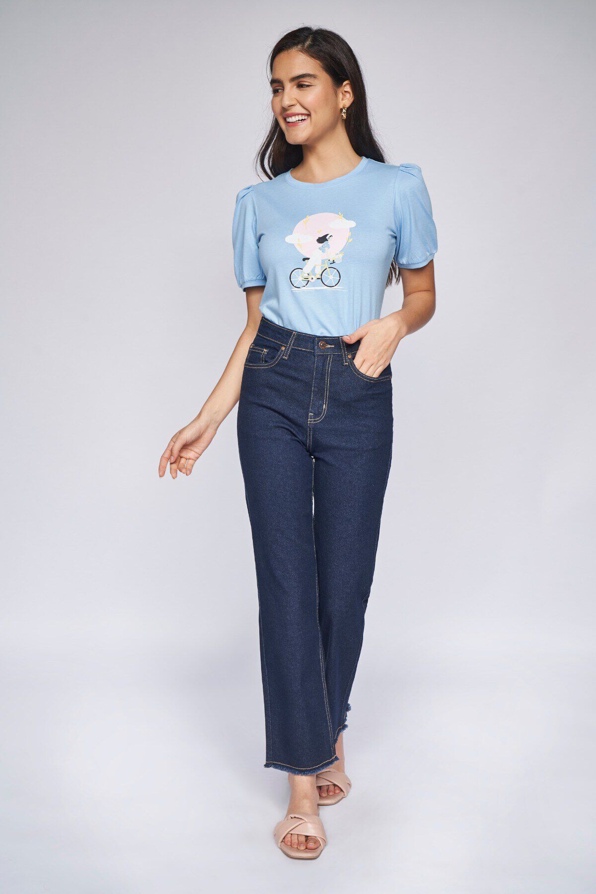 2 - Blue Graphic Straight Top, image 2