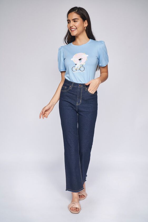 2 - Blue Graphic Straight Top, image 2