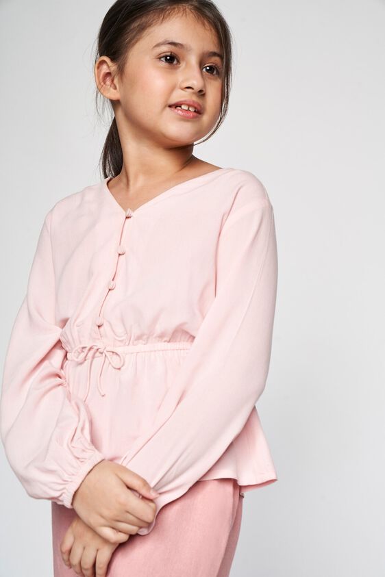 5 - Pink Solid Peplum Top, image 5