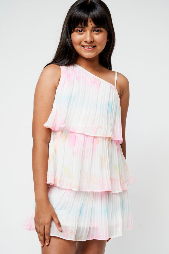 Pink and Cream Happy Hues Dress, Cream, image 1