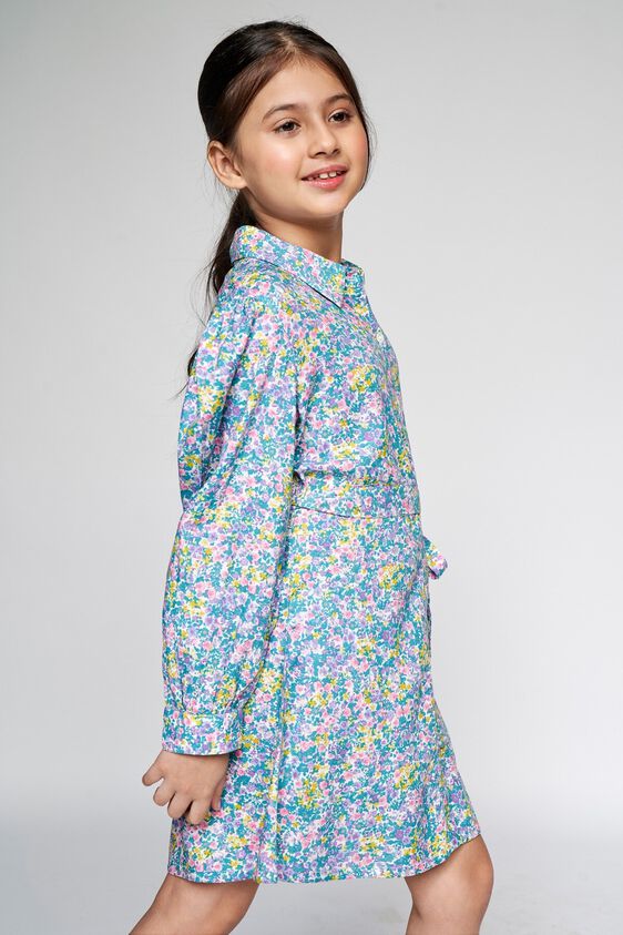 4 - Multi Color Floral Shirt Style Dress, image 4
