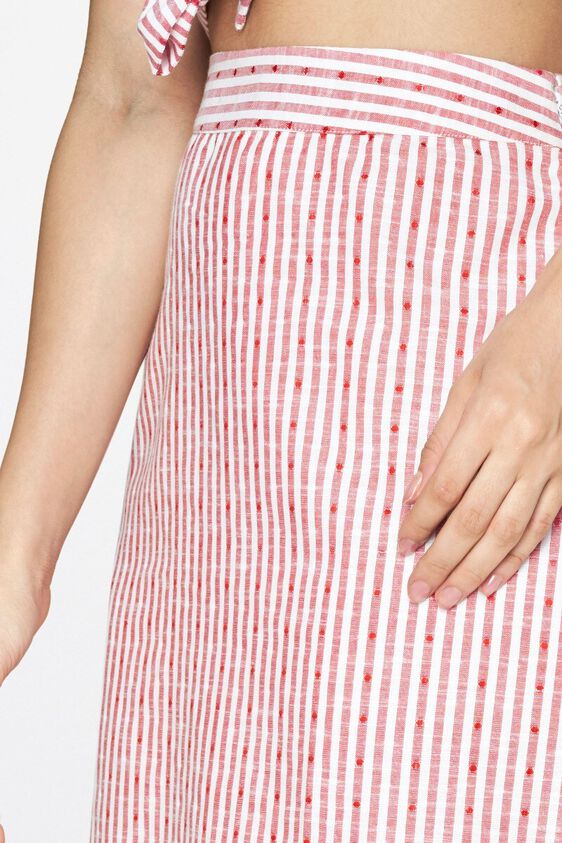 5 - Red - White Stripes A-Line Skirt, image 5