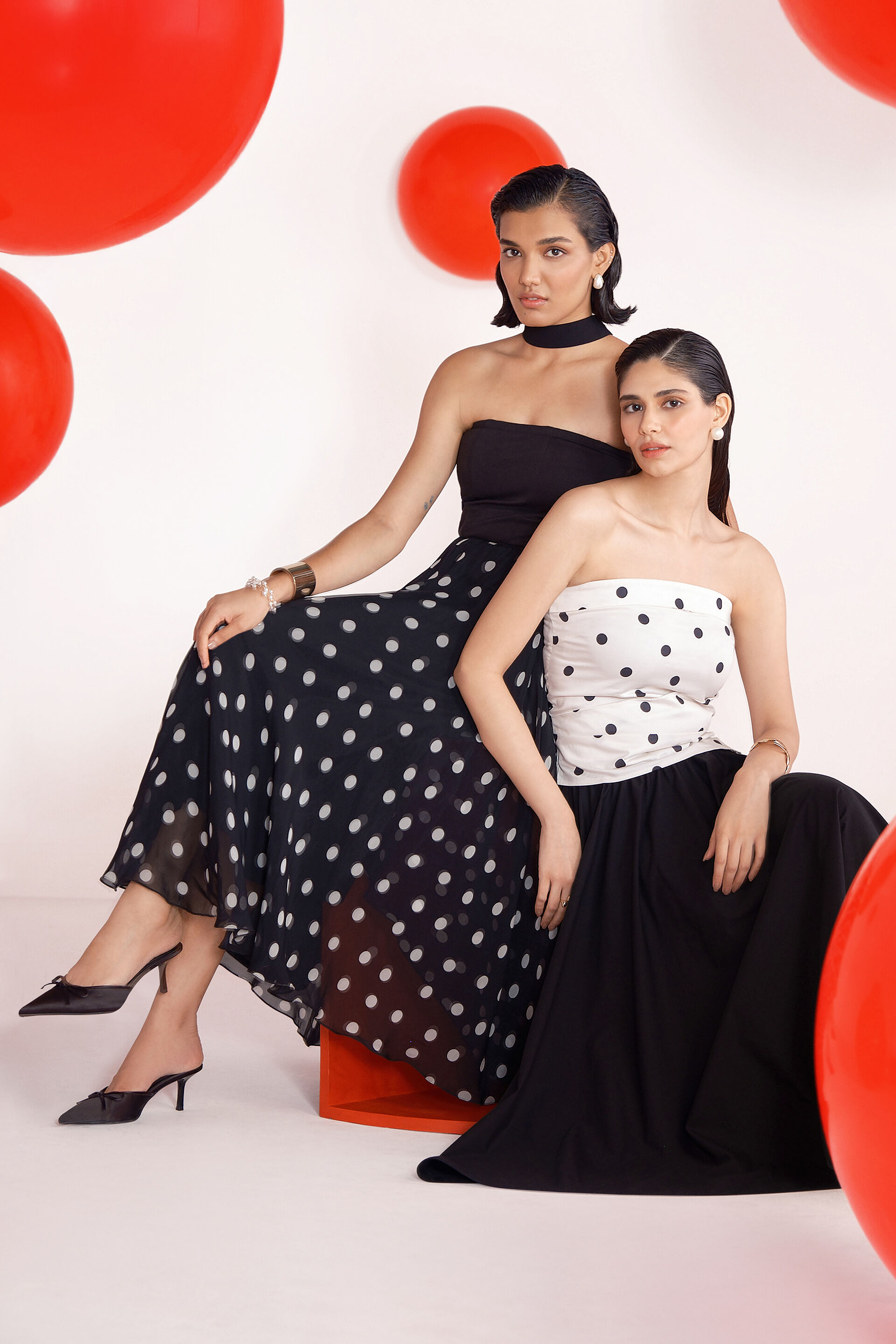 Polka Pop Cotton Top, White, image 5