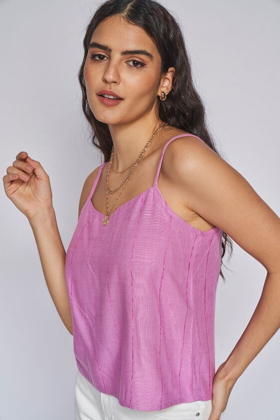 1 - Lilac Self Design Straight Top, image 1