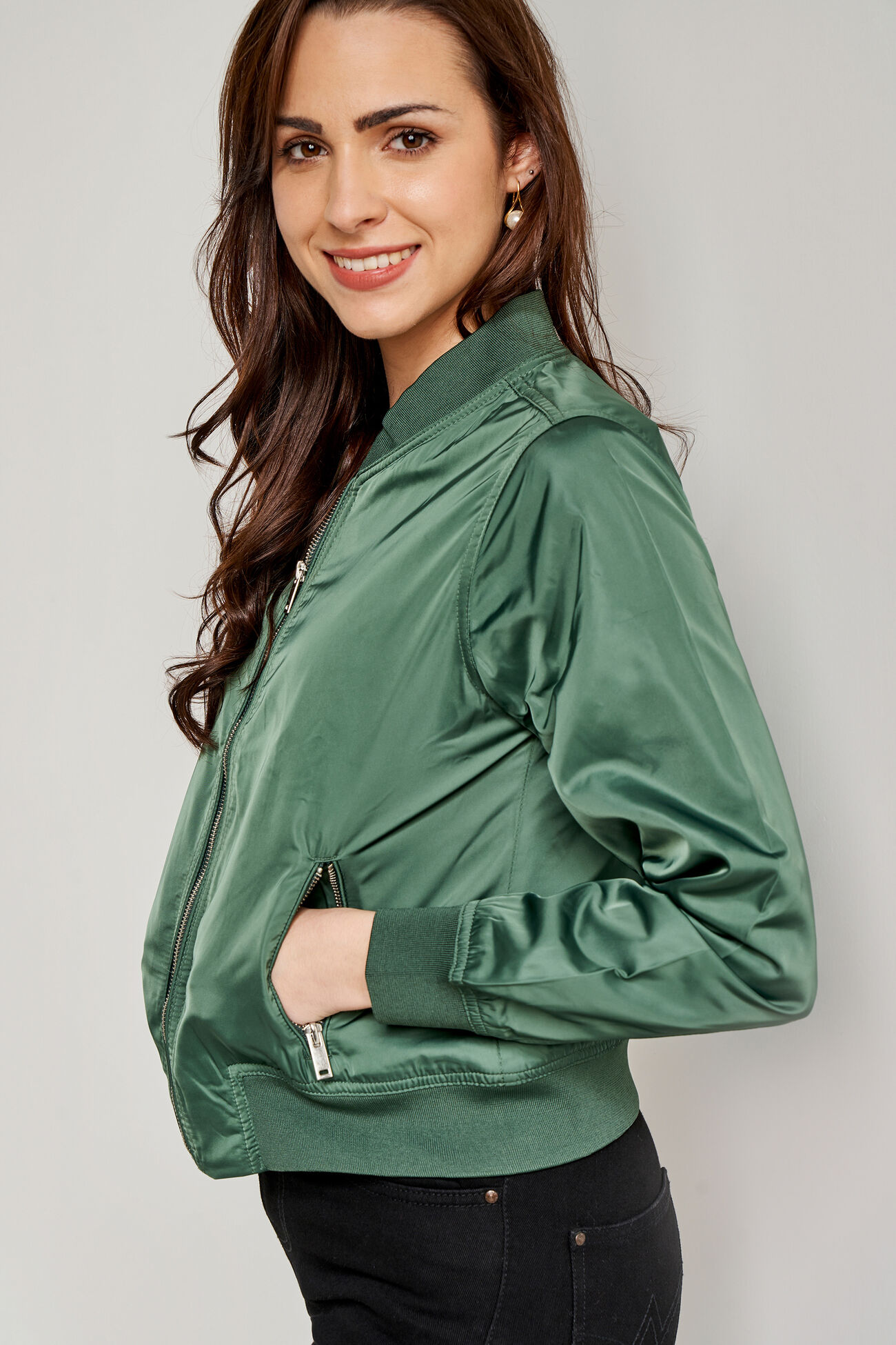 Green Solid Straight Jacket, Green, image 5