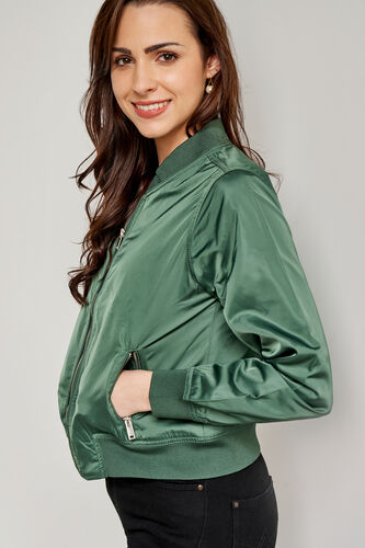 Green Solid Straight Jacket, Green, image 5