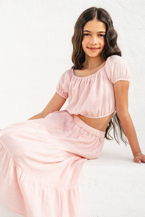 3 - Pink Self Design Flared Set, image 3