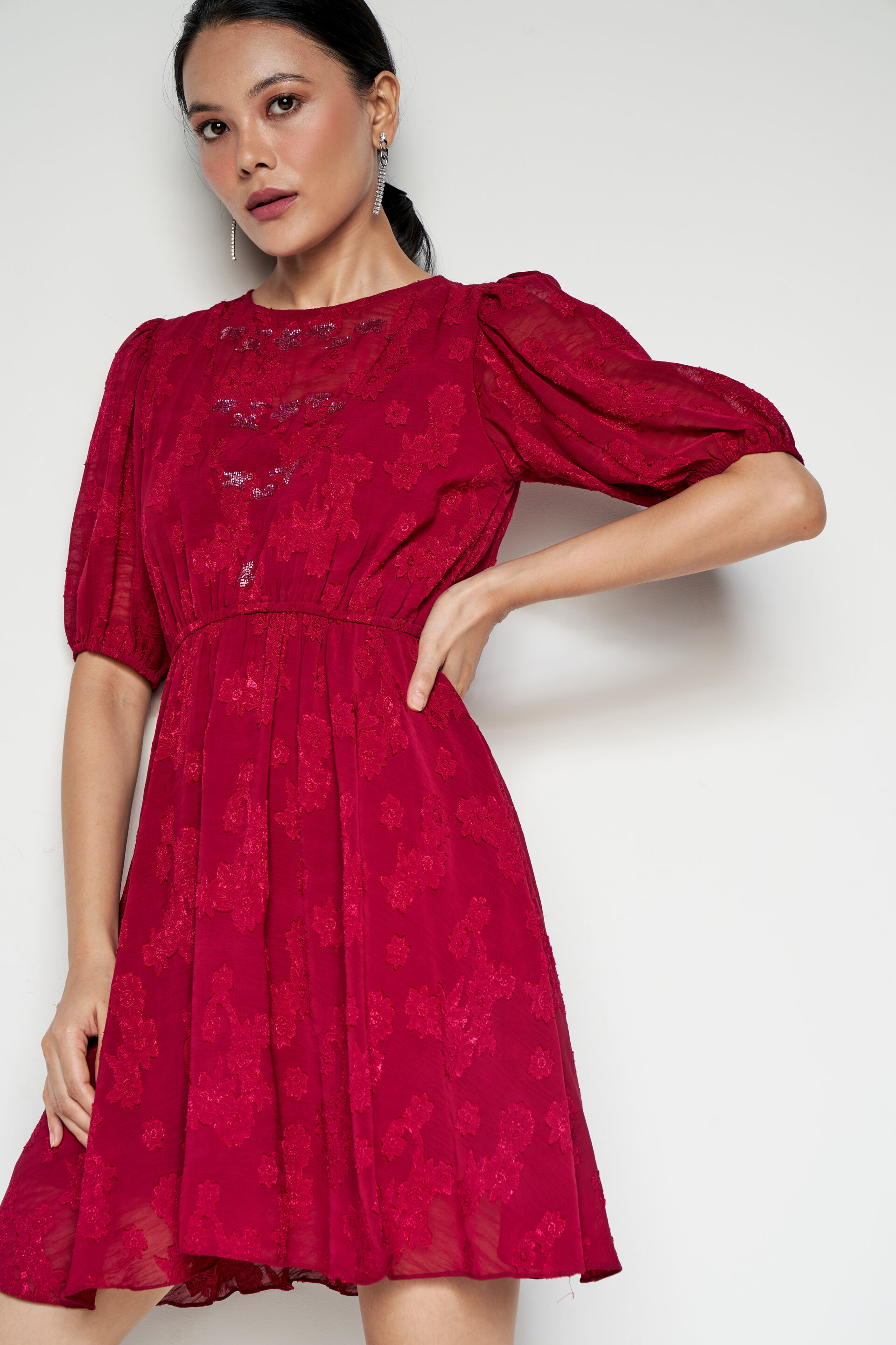 Cranberry Core Dress, Maroon, image 4