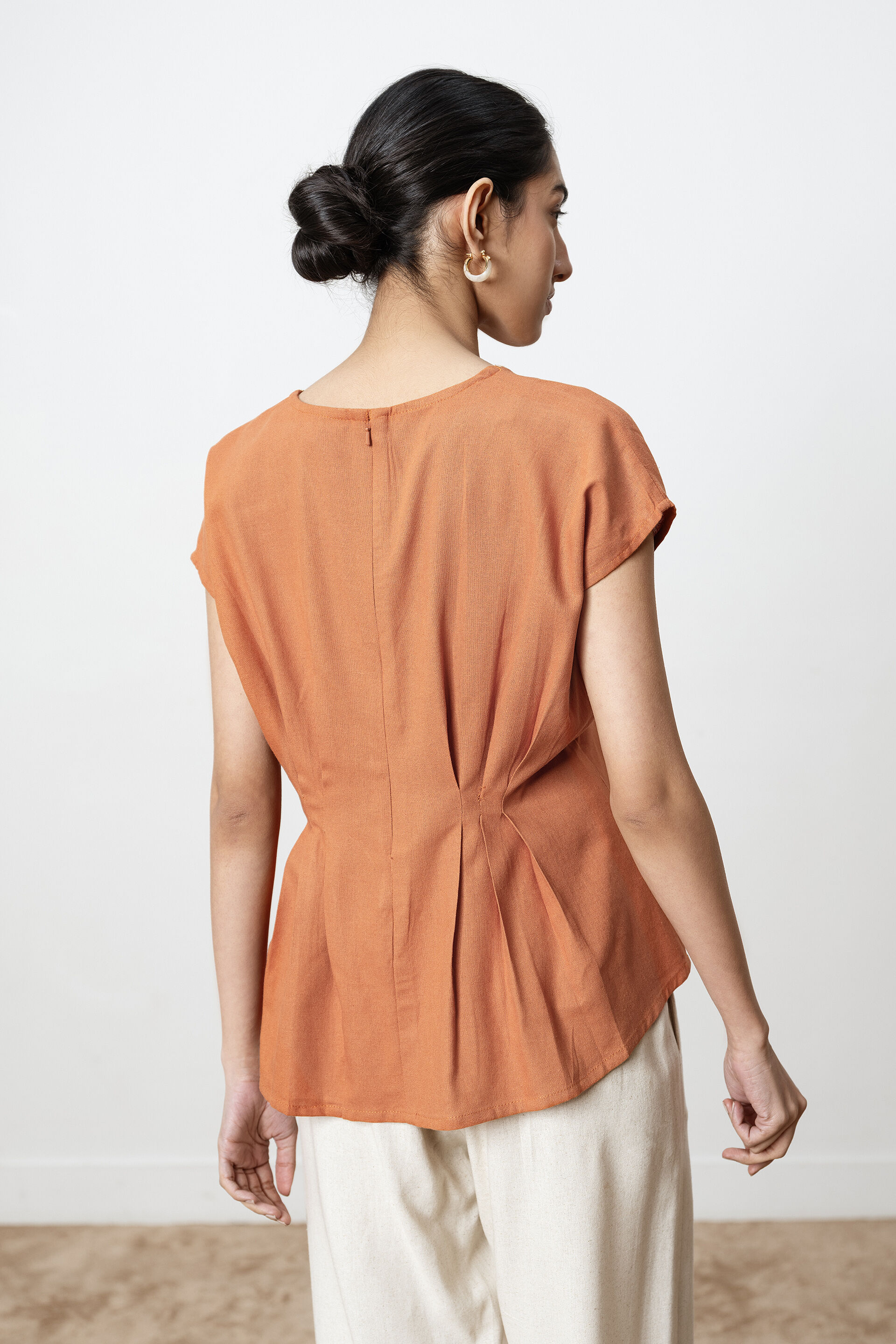 Esme Peplum Top, Rust, image 6