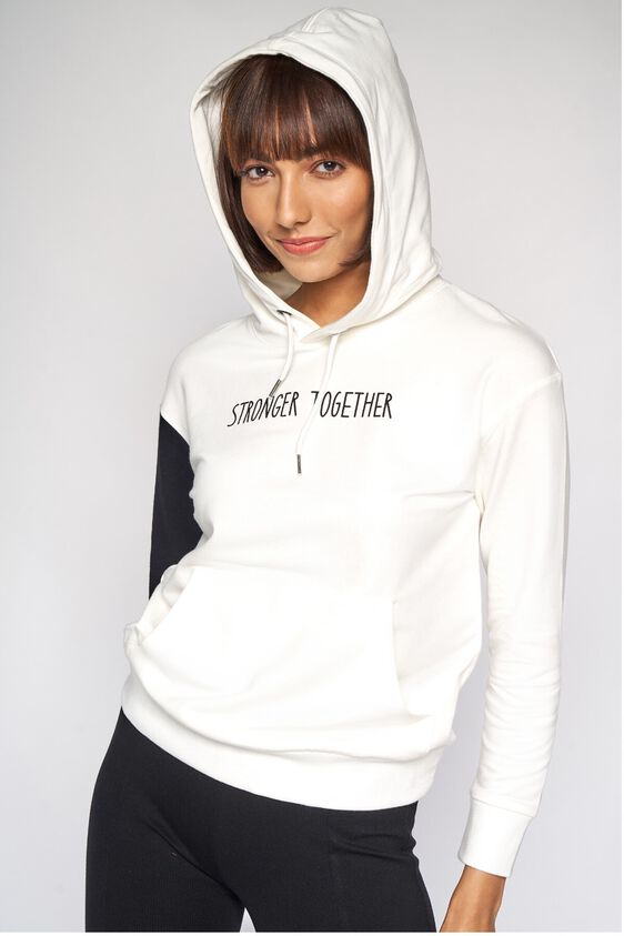 2 - White and Black Colorblocked  Sweater Top, image 2