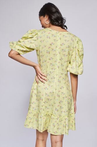 Lime Green Floral Flounce Dress, , image 5