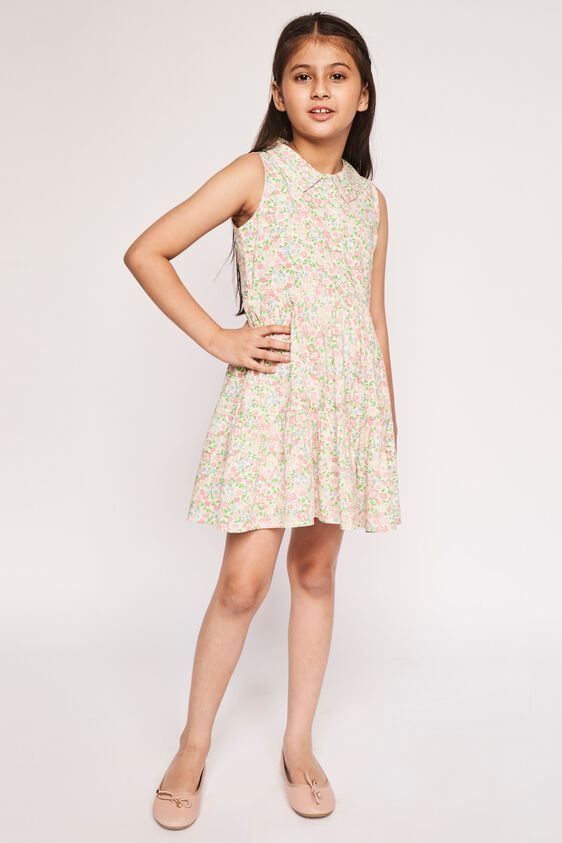 White Floral Flounce Dress, White, image 2