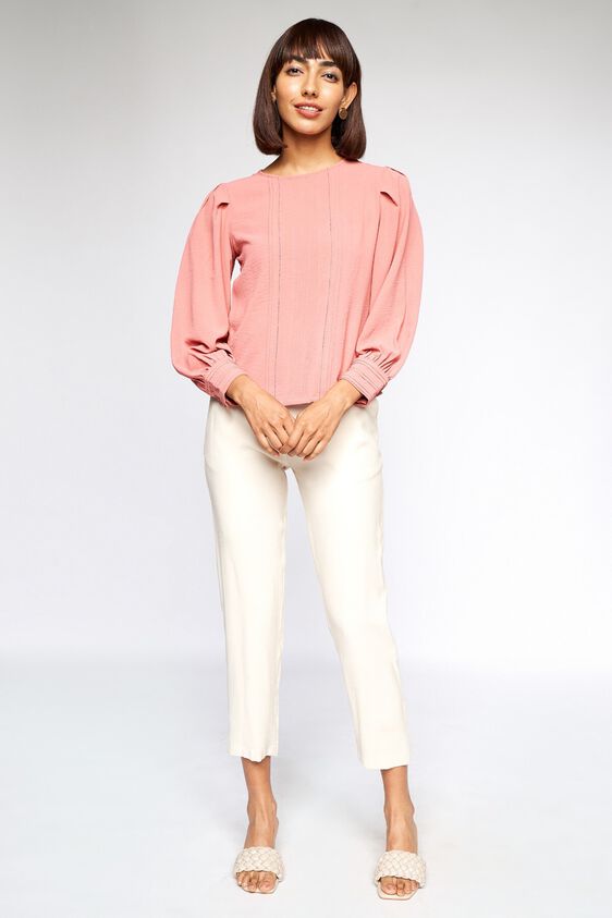 2 - Peach Solid Ruffles Top, image 2