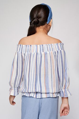 7 - White/Blue Stripes Straight Top, image 7