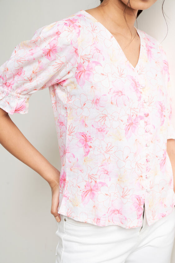 Multi Color Floral Straight Top, Multi Color, image 5